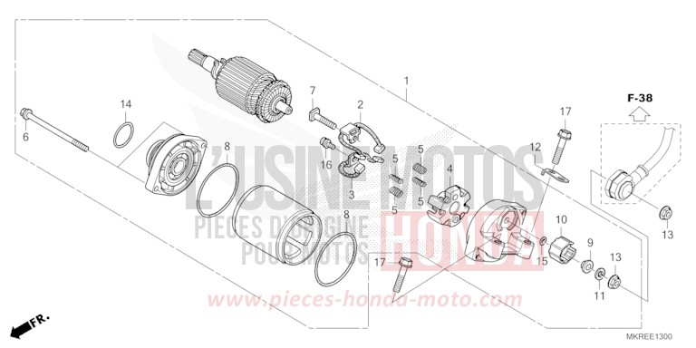 DEMARREUR de CBR1000RR SP SP1 SP2 MAT PEARL MORION BLACK (NHC33) 2024